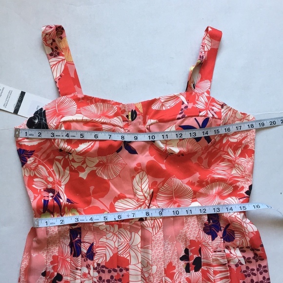 NWT Dalia MacPhee Floral Printed Pink Dress Pleated b2 - Picture 14 of 16